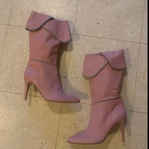 Pink Italian Leather Boots